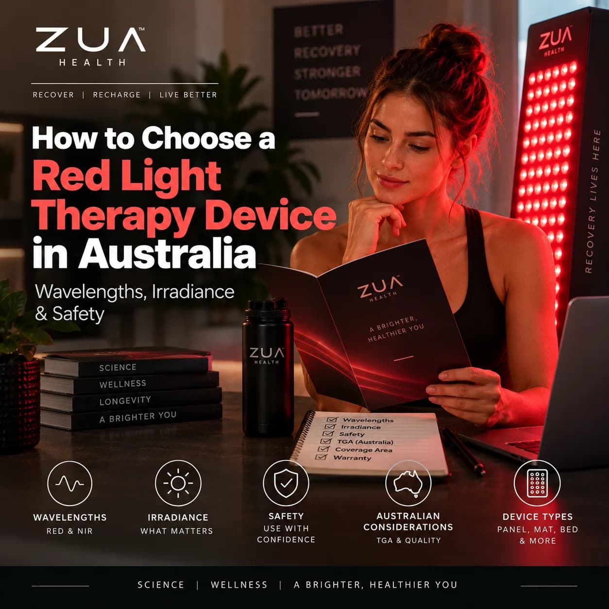 How to Choose a Red Light Therapy Device in Australia: Wavelengths, Irradiance & Safety